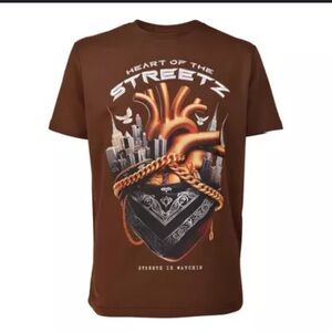 Streetz Iz Watchin Men's Heart Of Streets Tee - Brown